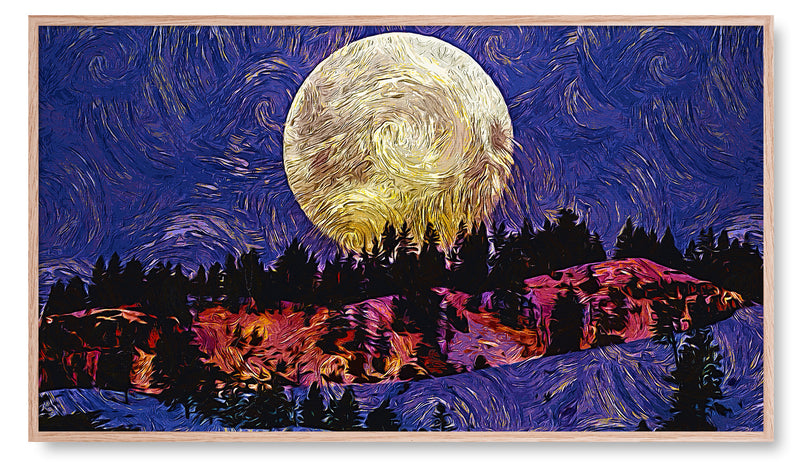 Full Moon Over Mountains. Artwork for the Frame TV