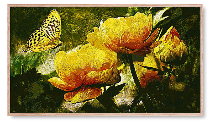 Yellow Butterfly on a Flower. Artwork for the Frame TV