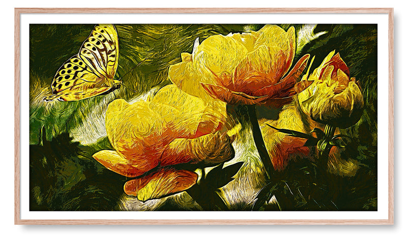 Yellow Butterfly on a Flower. Artwork for the Frame TV