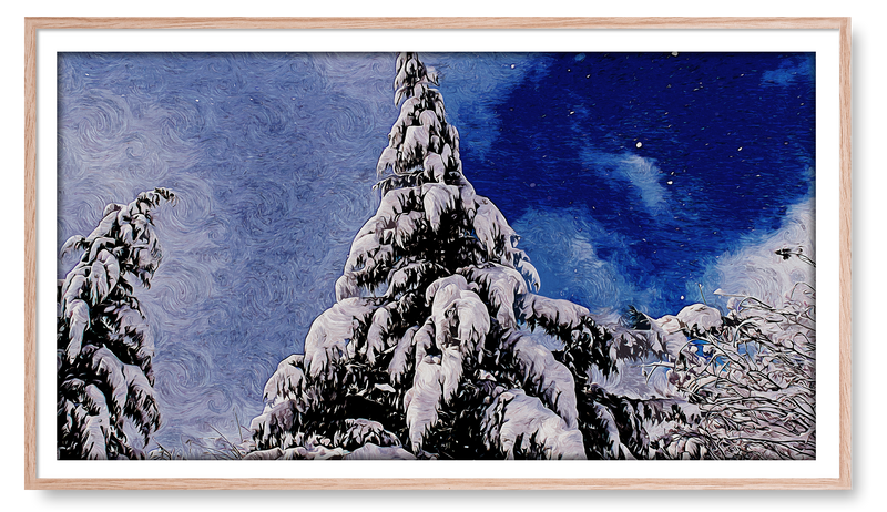 Snow Dump on Evergreen Trees. Winter Collection for the Samsung Frame TV