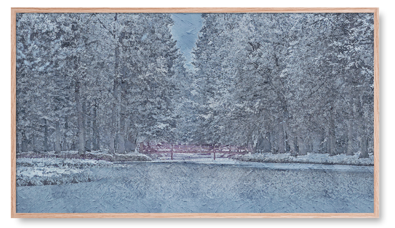 Snowy Bridge Over A Lake. Winter Collection for the Samsung Frame TV
