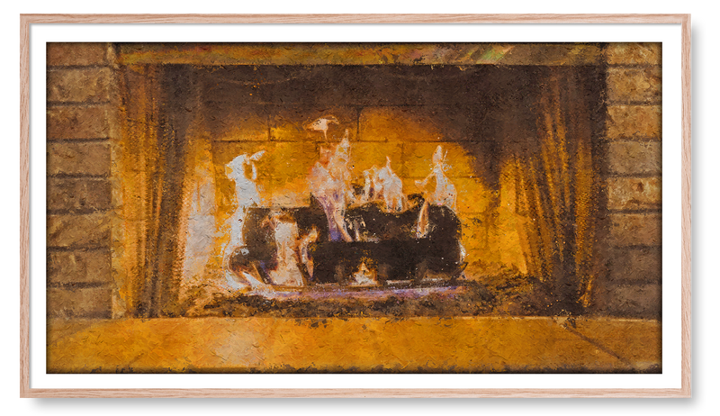 Warm Cozy Lit Fireplace. Winter Collection for the Samsung Frame TV