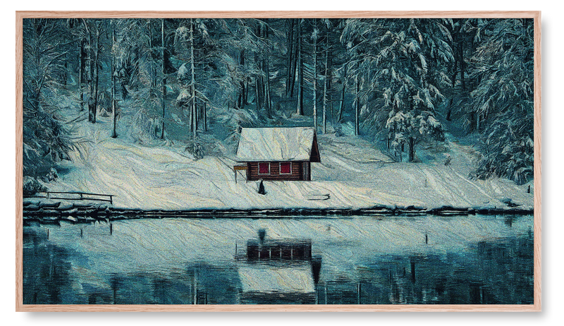 Winter Cabin on the Lake. Winter Collection for the Samsung Frame TV
